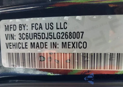 2020 Ram 2500 Big Horn 4X4 6'4 Box from USA, damaged, VIN 3C6UR5DJ5LG268007